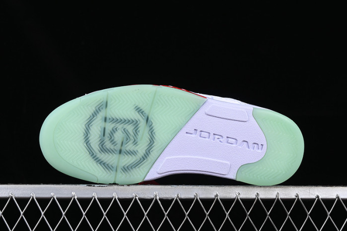 air jordan 5 low white/green/red/grey 1551183