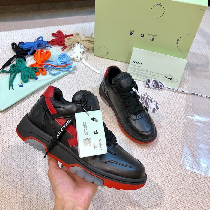 ofw out of office low-top leather sneakers