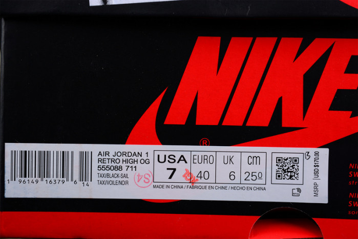 jordan 1 retro high 85 “yellow toe” 555088-711