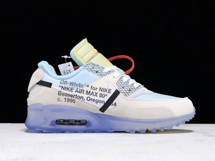 ofw x nike air max 90 am90 the ten 10 sail muslin virgil abloh - aa7293-100