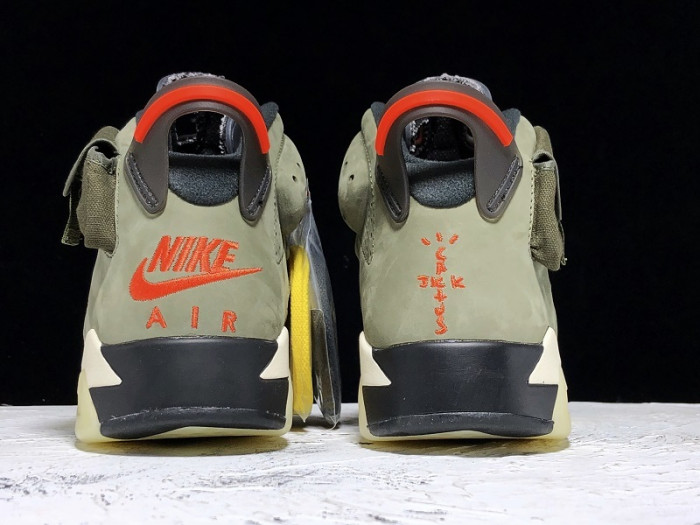travis scott air jordan 6 medium olive - cn1084-200