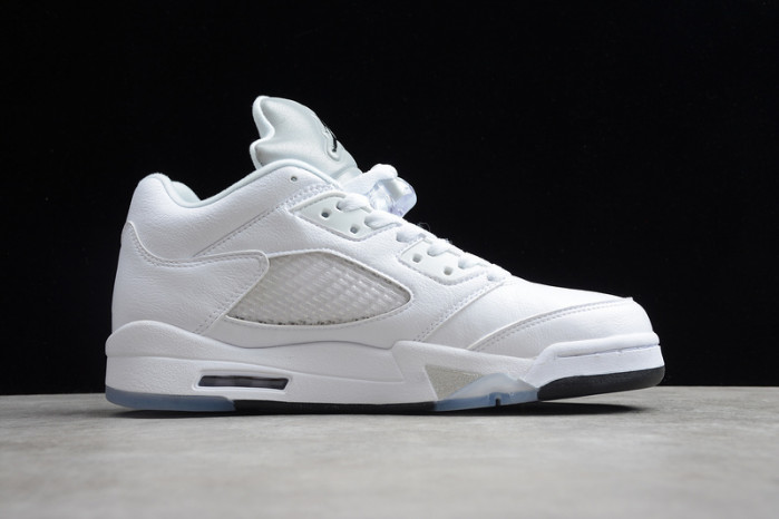 air jordan 5 retro low white/wolf grey-black 819172-122