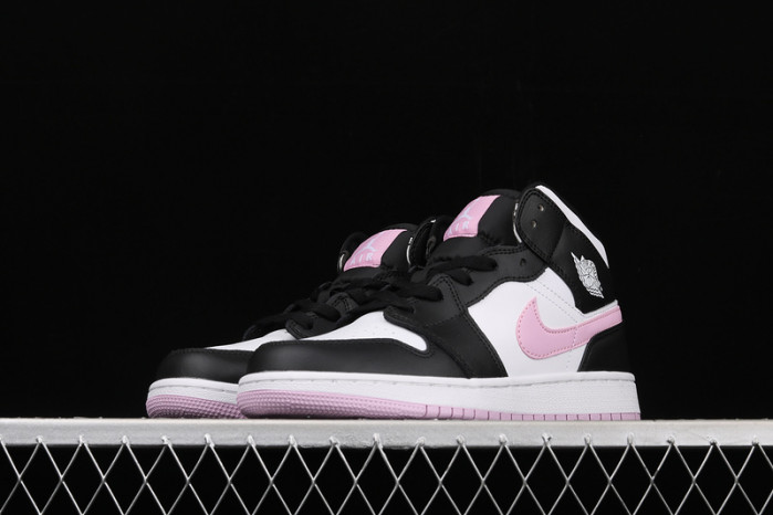 air jordan 1 mid white/light arctic pink-black 555112-103