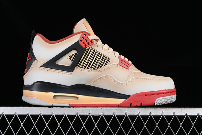 jordan air jordan 4 retro white/red/black/yellow aq9129-105