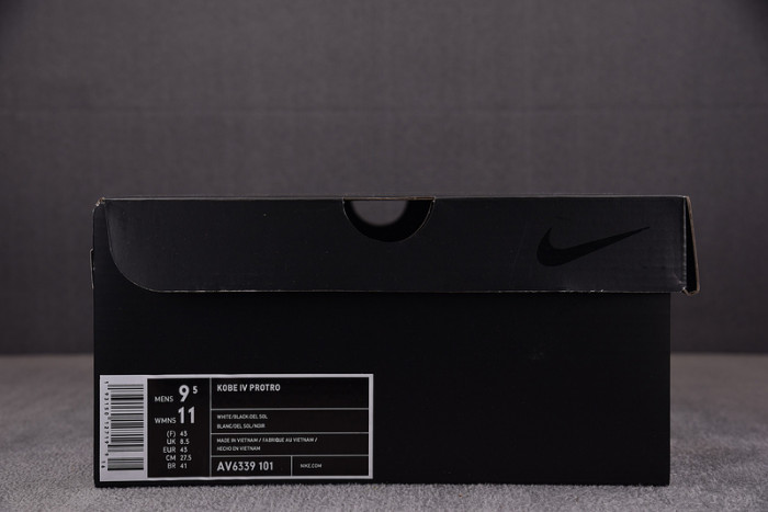 nike kobe 4 protro white black del sol av6339-101