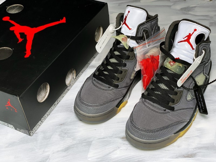 ofw air jordan 5 sp black muslin fire red - ct8480-001