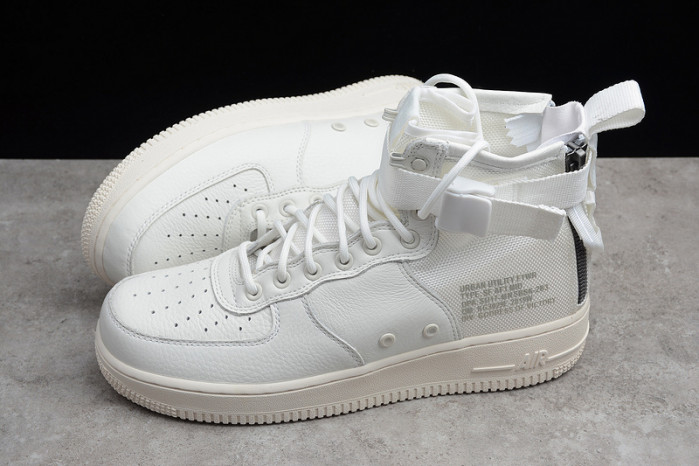 NIKE AIR FORCE 1 MID “TRIPLE IVORY” WHITE - AA6655-100