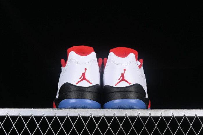 air jordan 5 low white/red/silver/black cu4523-100
