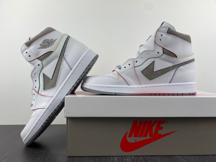 daniel arsham x air jordan 1 high white sneakers