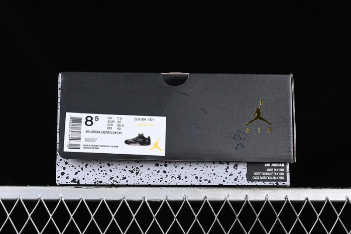 air jordan 5 retro low wings class of 2020-21 black/metallic gold dj1094-001