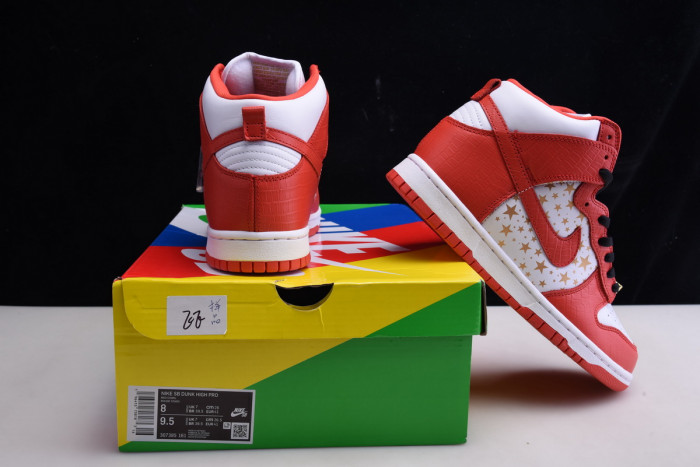 nike dunk high pro sb red stars 307385-161