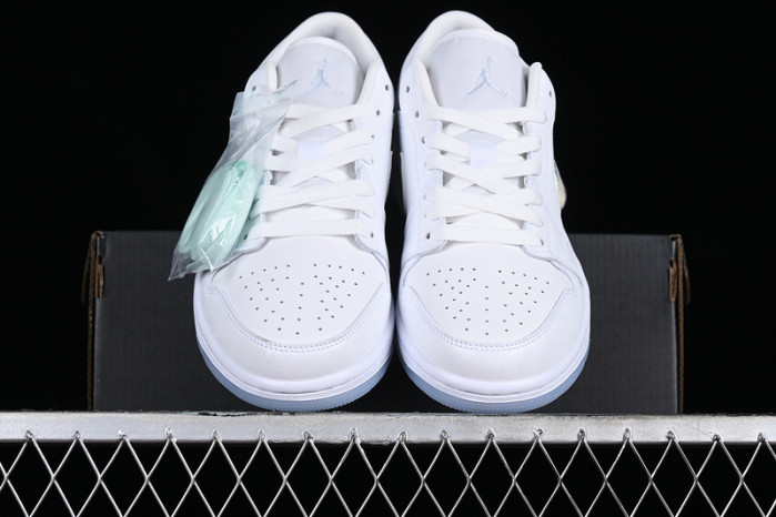 air jordan 1 low white/grey/silver fq9112-100